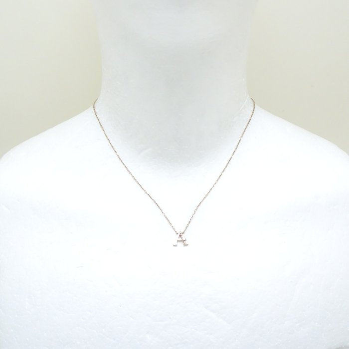 canal4℃ カナルヨンドシー イニシャル ペンダント ネックレス A アルファベット キュービックジルコニア シルバー/290983【中古】【BJ】