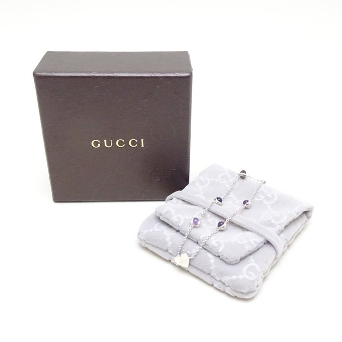 GUCCI グッチ ハートタグ ブレスレット カラーストーン #17 シルバー925/291367【中古】【BJ】