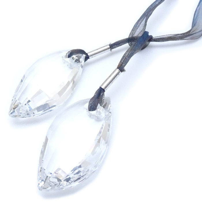 SWAROVSKI スワロフスキー クリスタル ラリアット ネックレス リボン /291558【中古】【BJ】