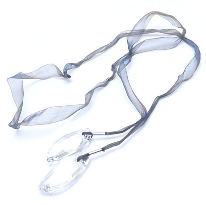 SWAROVSKI スワロフスキー クリスタル ラリアット ネックレス リボン /291558【中古】【BJ】