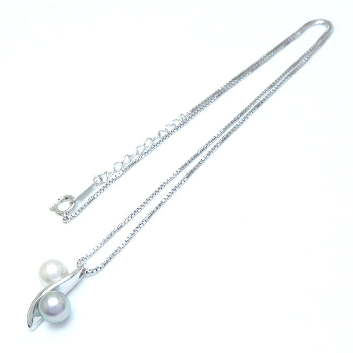 TASAKI 田崎真珠 ネックレス ブラックパール6.7ミリ パール6.7ミリ 真珠 K18WG ホワイトゴールド/292176【中古】【BJ】