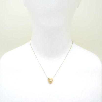 4℃ ヨンドシー ハート ネックレス 1Pダイヤモンド K18YG イエローゴールド/292218【中古】【BJ】