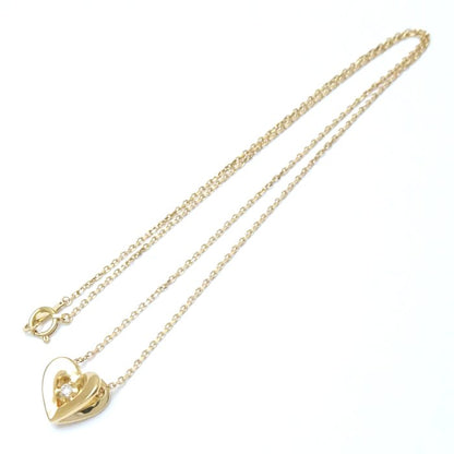 4℃ ヨンドシー ハート ネックレス 1Pダイヤモンド K18YG イエローゴールド/292218【中古】【BJ】