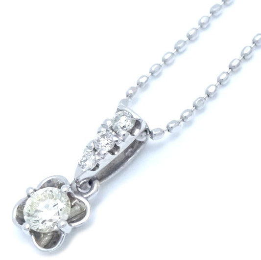 4℃ ヨンドシー ダイヤモンド ネックレス K18WG ホワイトゴールド レディース/292253【中古】【BJ】