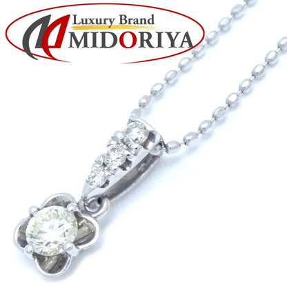 4℃ ヨンドシー ダイヤモンド ネックレス K18WG ホワイトゴールド レディース/292253【中古】【BJ】