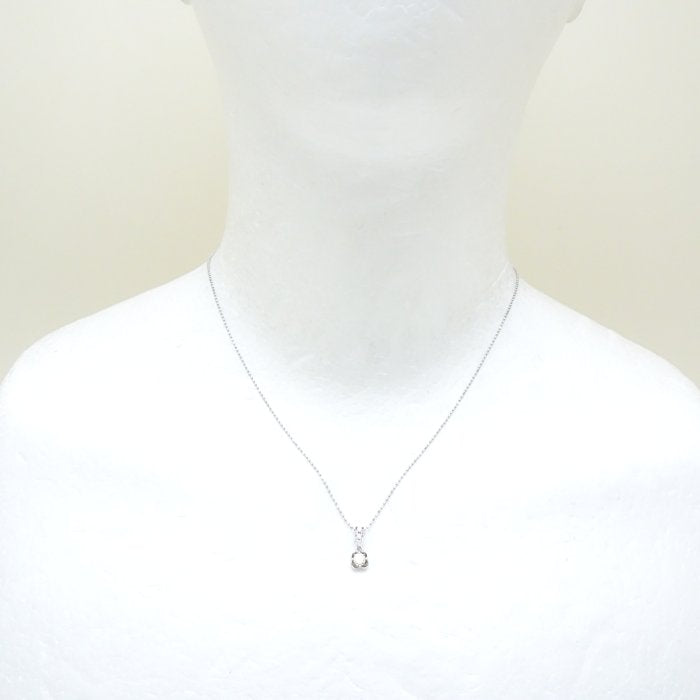 4℃ ヨンドシー ダイヤモンド ネックレス K18WG ホワイトゴールド レディース/292253【中古】【BJ】