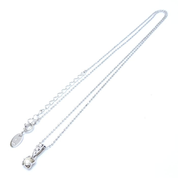 4℃ ヨンドシー ダイヤモンド ネックレス K18WG ホワイトゴールド レディース/292253【中古】【BJ】