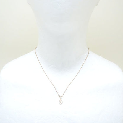 agete アガット ハート ネックレス ダイヤモンド0.08ct K10PG ピンクゴールド/292404【中古】【BJ】