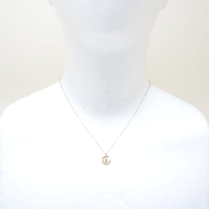 4℃ ヨンドシー ムーン ネックレス ダイヤモンド 三日月モチーフ K18YG イエローゴールド/292500【中古】【BJ】