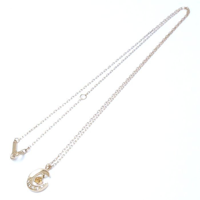 4℃ ヨンドシー ムーン ネックレス ダイヤモンド 三日月モチーフ K18YG イエローゴールド/292500【中古】【BJ】