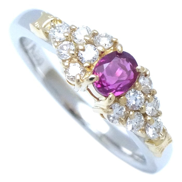 CELINE セリーヌ リング 指輪 ルビー0.34ct ダイヤモンド0.25ct 11.5号 Pt900プラチナxK18YG イエローゴールド /292606【中古】【BJ】