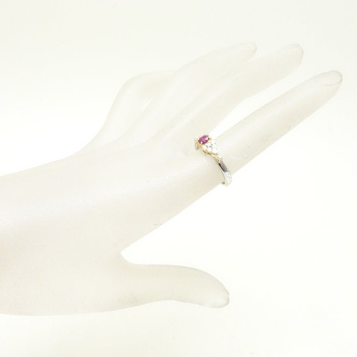 CELINE セリーヌ リング 指輪 ルビー0.34ct ダイヤモンド0.25ct 11.5号 Pt900プラチナxK18YG イエローゴールド /292606【中古】【BJ】