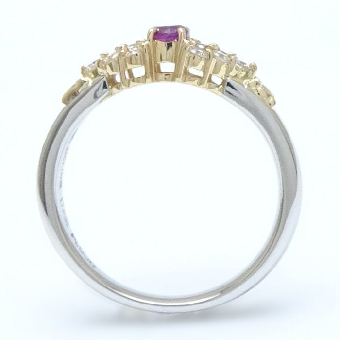 CELINE セリーヌ リング 指輪 ルビー0.34ct ダイヤモンド0.25ct 11.5号 Pt900プラチナxK18YG イエローゴールド /292606【中古】【BJ】