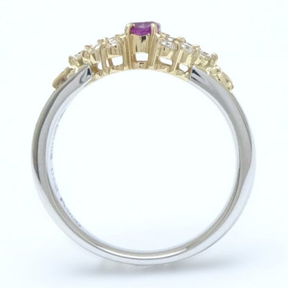 CELINE セリーヌ リング 指輪 ルビー0.34ct ダイヤモンド0.25ct 11.5号 Pt900プラチナxK18YG イエローゴールド /292606【中古】【BJ】