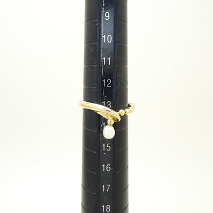 4℃ ヨンドシー パール リング 指輪 淡水真珠 13号 K18YG イエローゴールド/292609【中古】【BJ】