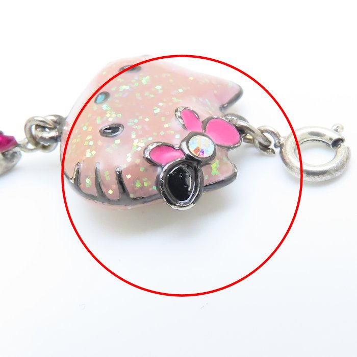 ANNA SUI アナスイ サンリオコラボ キティチャーム付き ネックレス ブレスレット セット バタフライ ラインストーン シルバーメッキ/293440【中古】【BJ】