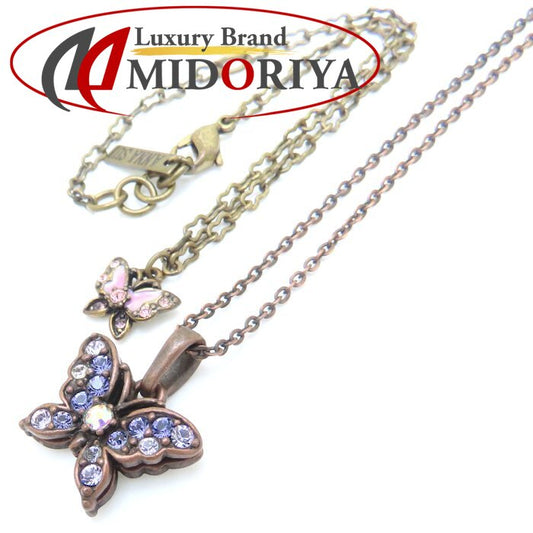 ANNA SUI アナスイ バタフライ ネックレス ブレスレット セット ラインストーン ゴールドメッキ /293441【中古】【BJ】
