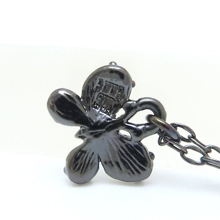 ANNA SUI アナスイ ベニテングダケ バタフライ ネックレス ラインストーン きのこモチーフ シルバーメッキ/293442【中古】【BJ】