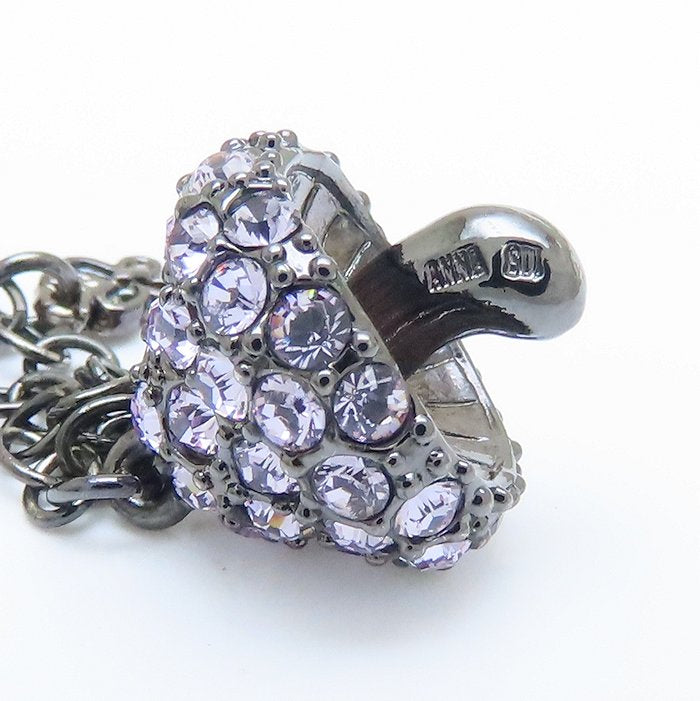 ANNA SUI アナスイ ベニテングダケ バタフライ ネックレス ラインストーン きのこモチーフ シルバーメッキ/293442【中古】【BJ】