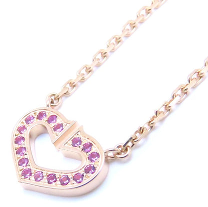 CARTIER カルティエ Cハート ネックレス ピンクサファイア K18PG ピンクゴールド/293487【中古】【BJ】