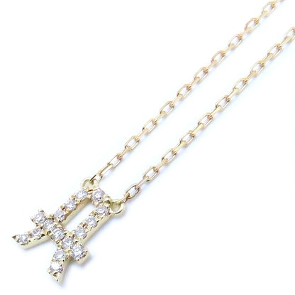 AHKAH アーカー イニシャル ネックレス A ダイヤモンド0.07ct アルファベット K18YG イエローゴールド/293497【中古】【BJ】