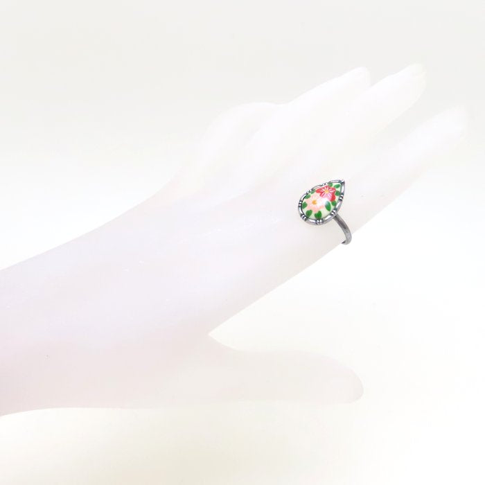 ANNA SUI アナスイ 花柄 リング 指輪 10号 シルバーメッキ/293547【中古】【BJ】