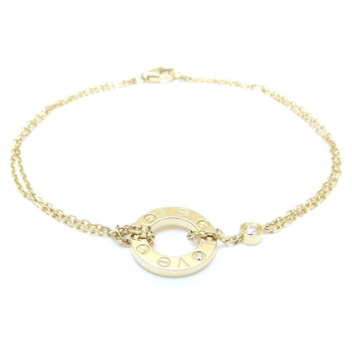 CARTIER カルティエ ラブサークル ブレスレット 2Pダイヤモンド K18YG イエローゴールド/293592【中古】【BJ】