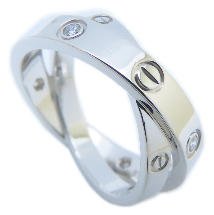 CARTIER カルティエ ビーラブ リング 指輪 6Pダイヤモンド #50 10号 B4215700 K18WG ホワイトゴールド/293613【中古】【BJ】