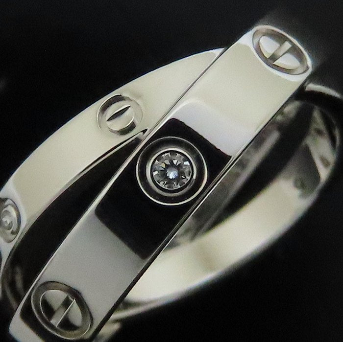 CARTIER カルティエ ビーラブ リング 指輪 6Pダイヤモンド #50 10号 B4215700 K18WG ホワイトゴールド/293613【中古】【BJ】