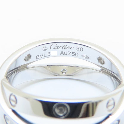 CARTIER カルティエ ビーラブ リング 指輪 6Pダイヤモンド #50 10号 B4215700 K18WG ホワイトゴールド/293613【中古】【BJ】