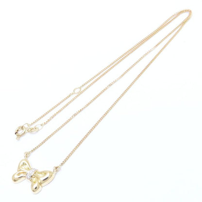 UNOAERRE ウノアエレ リボン ネックレス ダイヤモンド K18YG イエローゴールド/293724【中古】【BJ】
