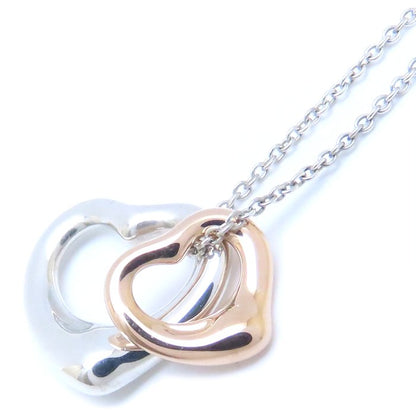 TIFFANY&Co. ティファニー ダブルオープンハート ネックレス エルサペレッティ シルバー925xK18PG ピンクゴールド /293787【中古】【BJ】