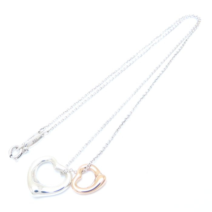 TIFFANY&Co. ティファニー ダブルオープンハート ネックレス エルサペレッティ シルバー925xK18PG ピンクゴールド /293787【中古】【BJ】