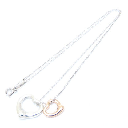 TIFFANY&Co. ティファニー ダブルオープンハート ネックレス エルサペレッティ シルバー925xK18PG ピンクゴールド /293787【中古】【BJ】