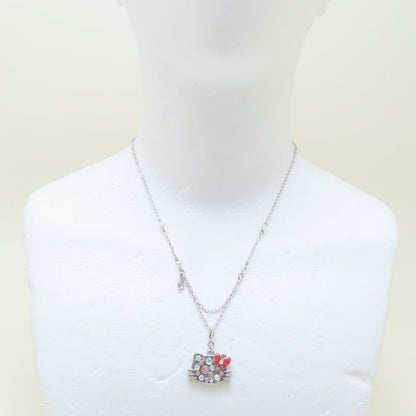 ANNA SUI アナスイ ハローキティ ネックレス ラインストーン シルバーメッキ レディース/293819【中古】【BJ】