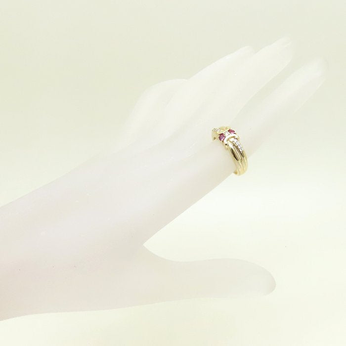 CELINE セリーヌ リング 指輪 ルビー0.18ct ダイヤモンド0.10ct 11.5号 K18YG イエローゴールド レディース/294211【中古】【BJ】