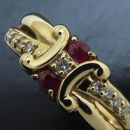 CELINE セリーヌ リング 指輪 ルビー0.18ct ダイヤモンド0.10ct 11.5号 K18YG イエローゴールド レディース/294211【中古】【BJ】