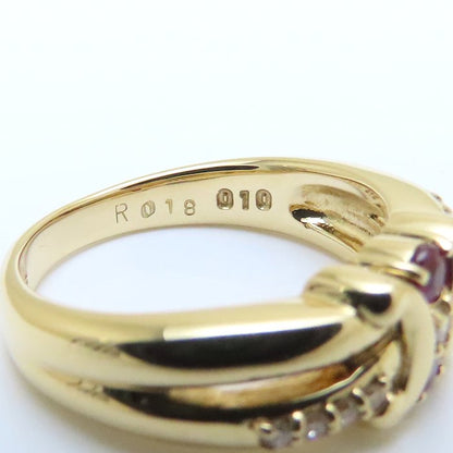 CELINE セリーヌ リング 指輪 ルビー0.18ct ダイヤモンド0.10ct 11.5号 K18YG イエローゴールド レディース/294211【中古】【BJ】