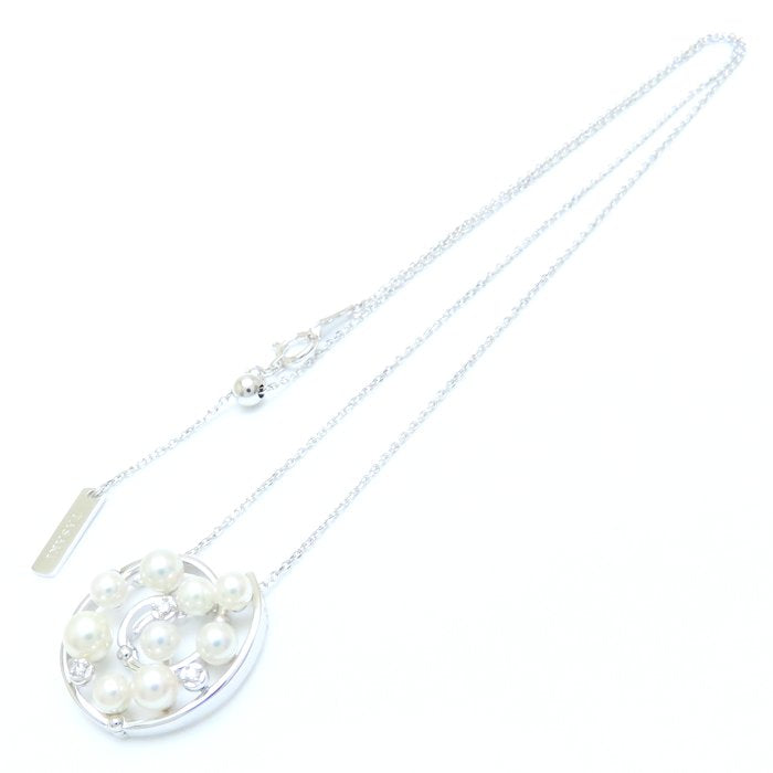 TASAKI 田崎真珠 パール ネックレス 真珠 ダイヤモンド K18WG ホワイトゴールド レディース/294274【中古】【BJ】