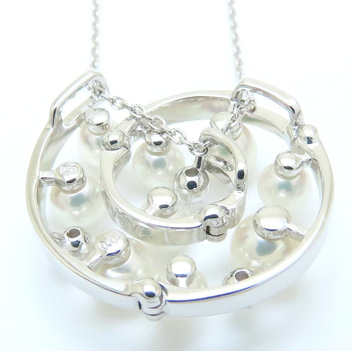 TASAKI 田崎真珠 パール ネックレス 真珠 ダイヤモンド K18WG ホワイトゴールド レディース/294274【中古】【BJ】