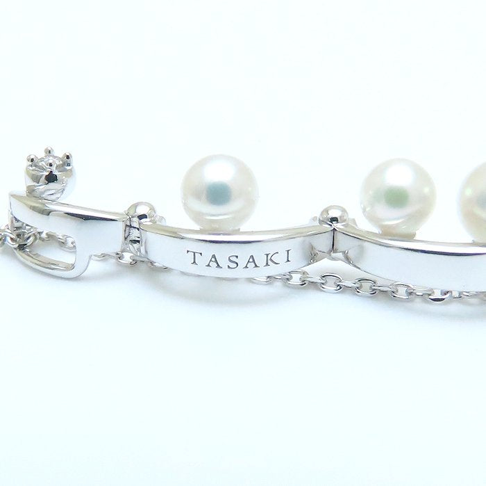 TASAKI 田崎真珠 パール ネックレス 真珠 ダイヤモンド K18WG ホワイトゴールド レディース/294274【中古】【BJ】