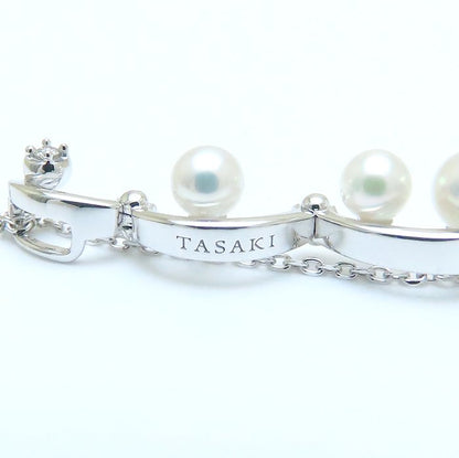 TASAKI 田崎真珠 パール ネックレス 真珠 ダイヤモンド K18WG ホワイトゴールド レディース/294274【中古】【BJ】