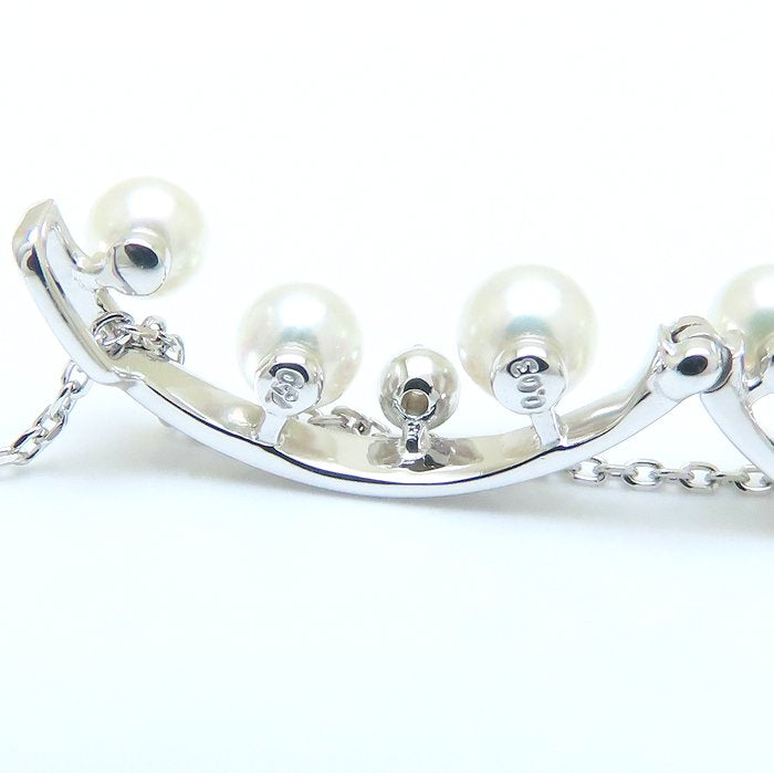 TASAKI 田崎真珠 パール ネックレス 真珠 ダイヤモンド K18WG ホワイトゴールド レディース/294274【中古】【BJ】