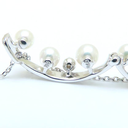 TASAKI 田崎真珠 パール ネックレス 真珠 ダイヤモンド K18WG ホワイトゴールド レディース/294274【中古】【BJ】