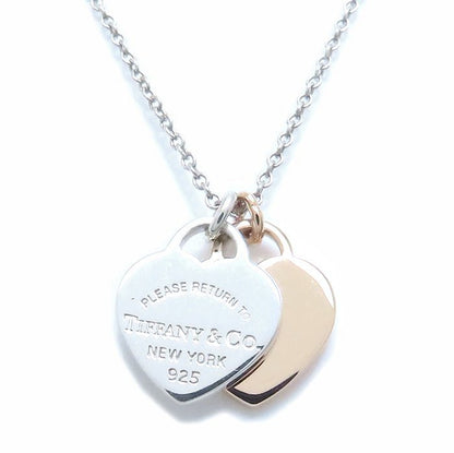 TIFFANY&Co. ティファニー リターントゥティファニー ダブルハートタグ ネックレス ミニ シルバー925xK18RG ローズゴールド レディース/294411【中古】【BJ】