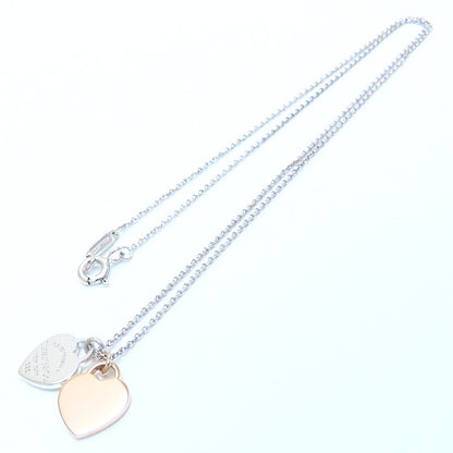 TIFFANY&Co. ティファニー リターントゥティファニー ダブルハートタグ ネックレス ミニ シルバー925xK18RG ローズゴールド レディース/294411【中古】【BJ】