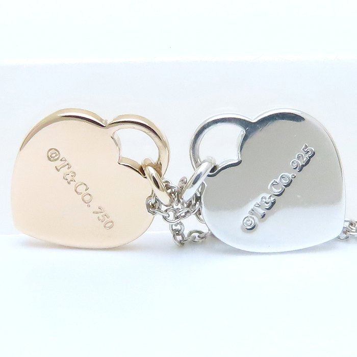 TIFFANY&Co. ティファニー リターントゥティファニー ダブルハートタグ ネックレス ミニ シルバー925xK18RG ローズゴールド レディース/294411【中古】【BJ】