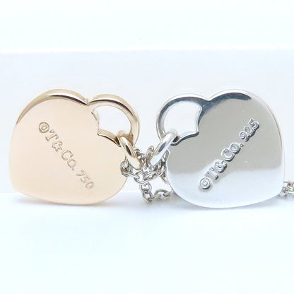 TIFFANY&Co. ティファニー リターントゥティファニー ダブルハートタグ ネックレス ミニ シルバー925xK18RG ローズゴールド レディース/294411【中古】【BJ】