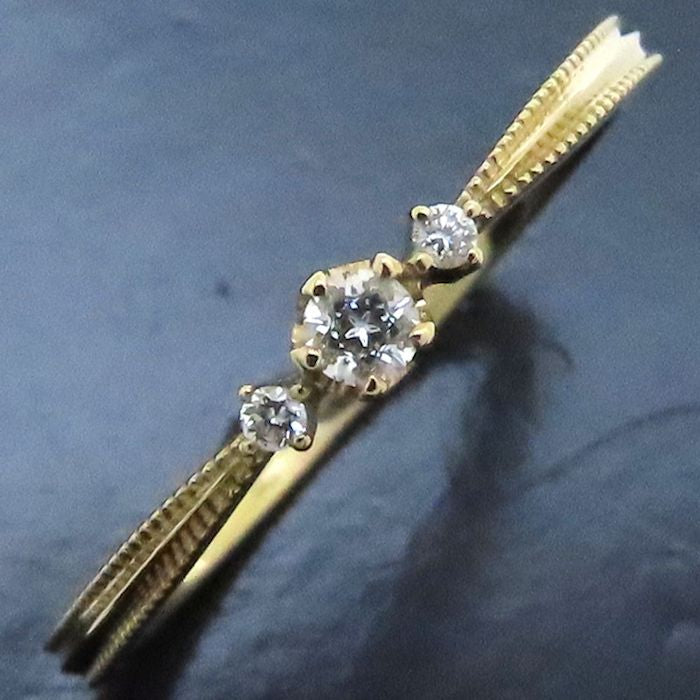 festaria フェスタリア ダイヤモンド リング 指輪 Wish upon a star ダイヤモンド0.054ct/0.01ct 13号 K18YG イエローゴールド レディース/294455【中古】【BJ】