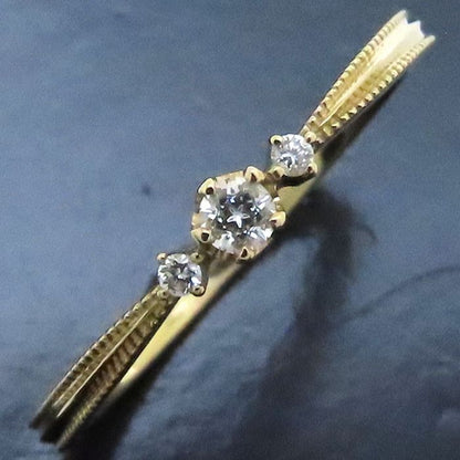 festaria フェスタリア ダイヤモンド リング 指輪 Wish upon a star ダイヤモンド0.054ct/0.01ct 13号 K18YG イエローゴールド レディース/294455【中古】【BJ】